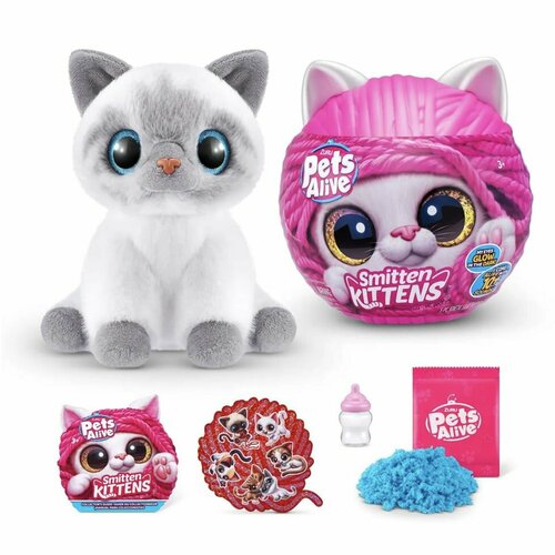 Игровой набор ZURU PETS ALIVE Ласковый котенок, с аксессуарами, со звуком, механический