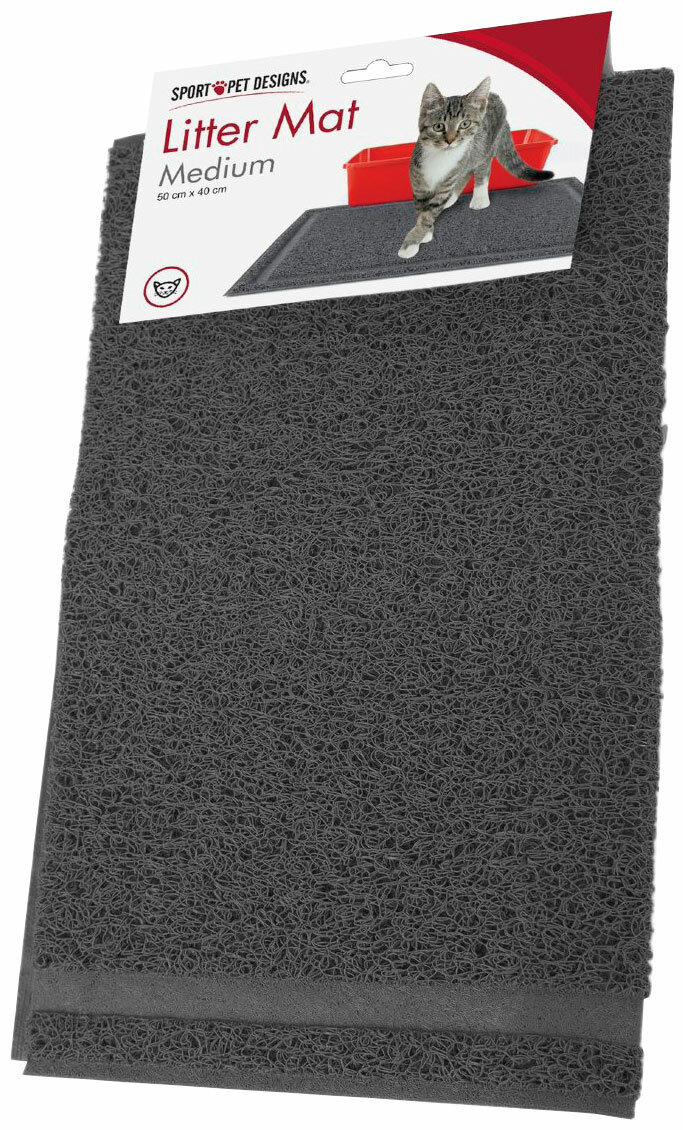 Коврик для туалета кошек Kitty City Medium Rubber Litter Mat серый 40 x 50 x 0,7 см (1 шт)