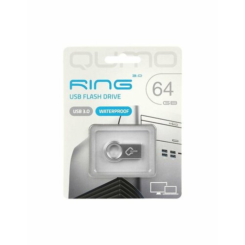 Флешка Qumo Ring 64Gb USB 3.0 Metallic (QM64GUD3-Ring)