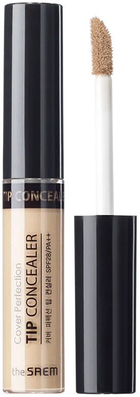 The Saem~Водостойкий консилер, тон бежевый~Cover Perfection Tip Concealer 01 Clear Beige