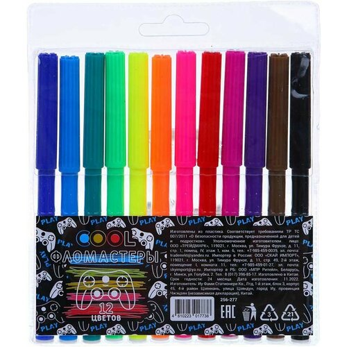 Набор фломастеров Flomik Cool gamer 12 цветов х2шт