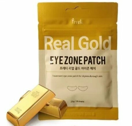 Патчи для глаз Золото 30шт / Real Gold EYE ZONE PATCH , PRRETI, Ю. Корея, 25 г,