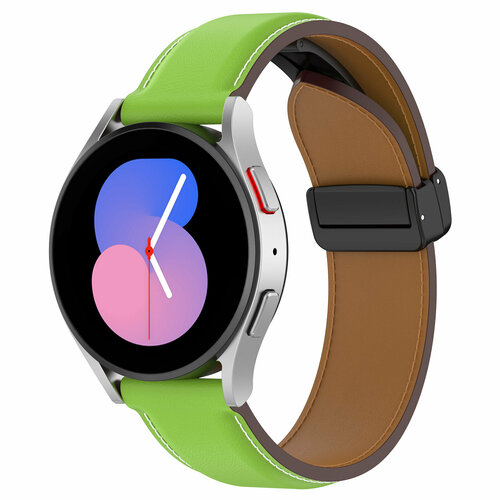 Универсальный кожаный ремешок 20мм, зеленый 18mm 22mm 20mm 24mm band for samsung galaxy watch 42 46mm galaxy watch 3 45mm 41mm stainless steel for amazfit bip gtr straps