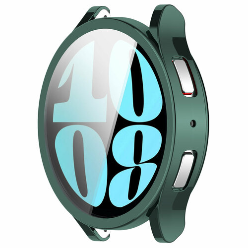 стекло чехол для часов samsung galaxy watch 5 40 мм 44 мм защитный бампер с полным покрытием защитный чехол для экрана galaxy watch 5 Мягкий защитный чехол для Samsung Galaxy Watch 6, 44 мм, темно-зеленый