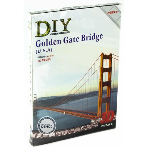 Конструктор 3D-пазл для моделирования Мост Золотые ворота 2801 20 деталей