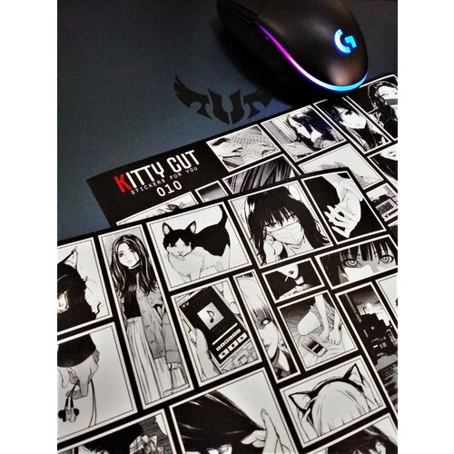 набор скетчбук manga для создания твоих историй стикерпак akatsuki manga Стикерпак Kitty Cut / Manga Girls Часть 2 / 21х15см (2шт) / Стикеры на телефон, ноутбук, тетрадь, мебель / Идея подарка / SP010