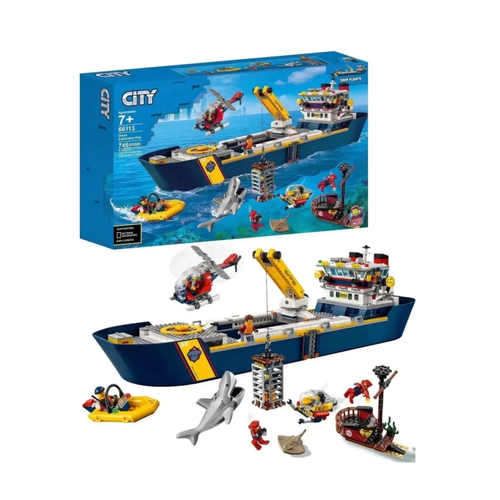 Конструктор Исследовательское судно 66113 Cities / Ocean Exploration Ship / Корабль Сити 745 деталей / Совместим с Лего