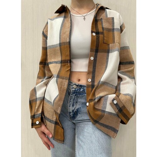 фото Рубашка , размер 42-48, бежевый нет бренда