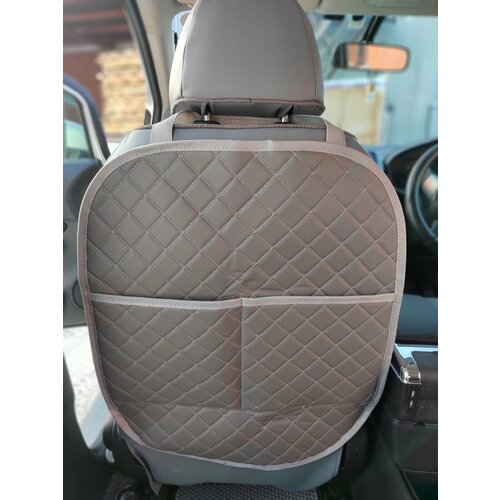 Защитная накидка от ног из экокожи (серая с карманами)