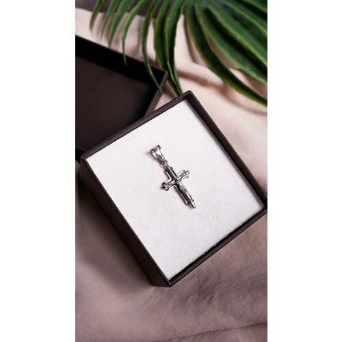 Крестик Золотник, серебро, 925 проба, размер 4 см., серебристый