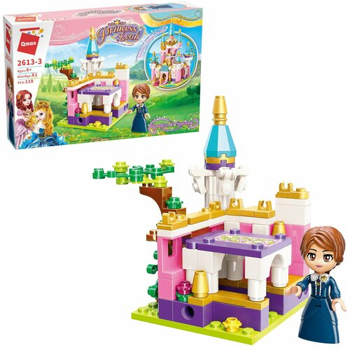 Конструктор Qman серия Princess Leah Замок принцессы: башня Весенний сад 118 деталей 2613q/2613-3