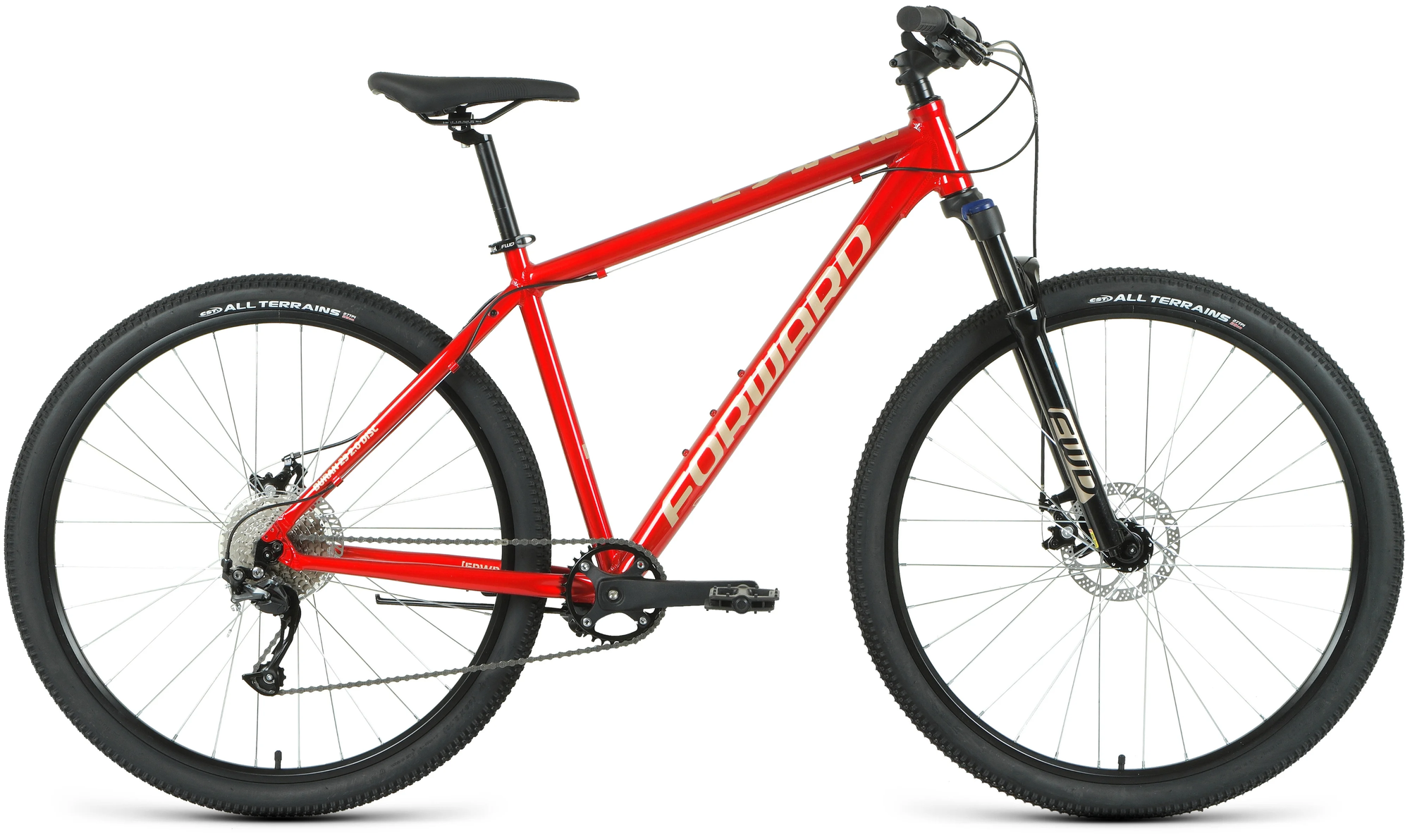 Велосипед горный хардтейл Forward Buran 29" 2.0 disc (2021), 19" красный/бежевый