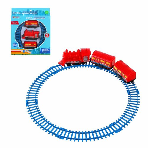 Игроленд Железная дорога движение 1хАА дл пути 90 см 9пр ABS PP 205х25х32см 3 штуки 1039₽