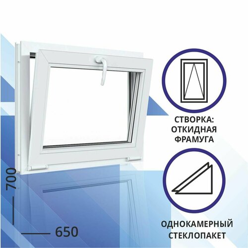 Окно ПВХ однокамерное 650x700 мм откидное|fenix-9839-rfbs