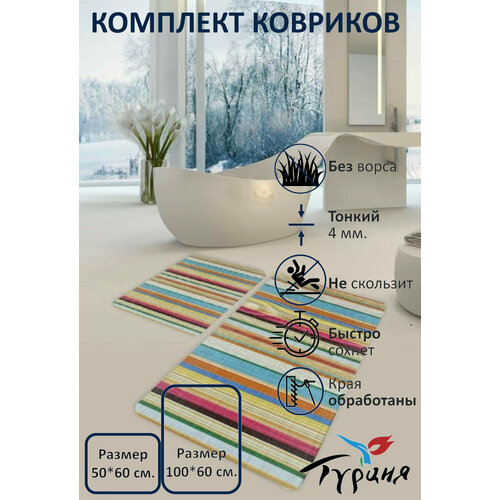 Комплект ковриков для ванной и туалета 