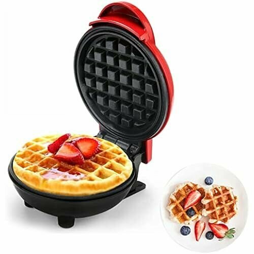Мини-вафельница DASIAUTOEM вафельница для вафель-сердцев для вафель с антипригарным покрытием электрическая вафельница с антипригарным покрытием для дома кухни одиночные вафли панини быстрый завтрак красный 860100₽
