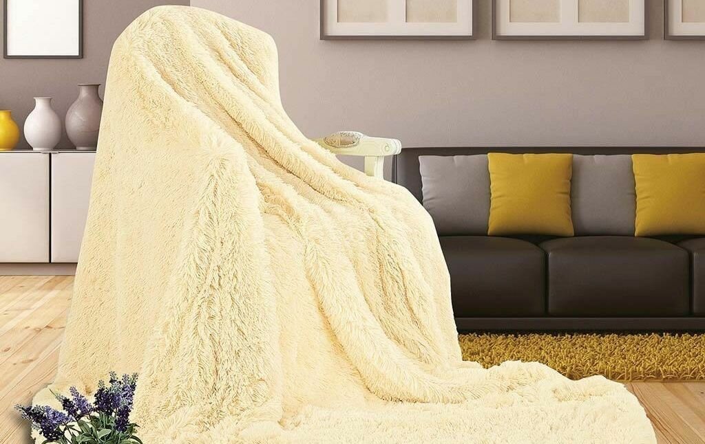 фото Плед покрывало Травка 200*220 Желтый