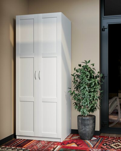 Изображение товара Шкаф ГУД лакк Пегас, 2 двери сборные, 78х58х202 см, ЛДСП, белый