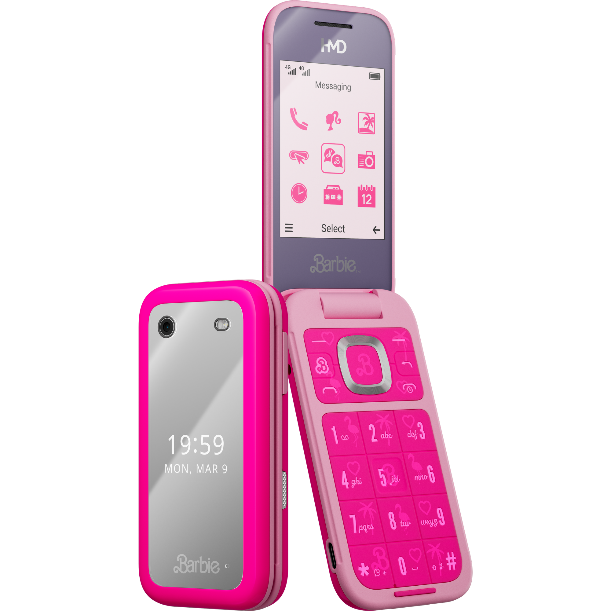 Функциональный телефон HMD Barbie™ Phone，Кукла Барби (совместный бренд)