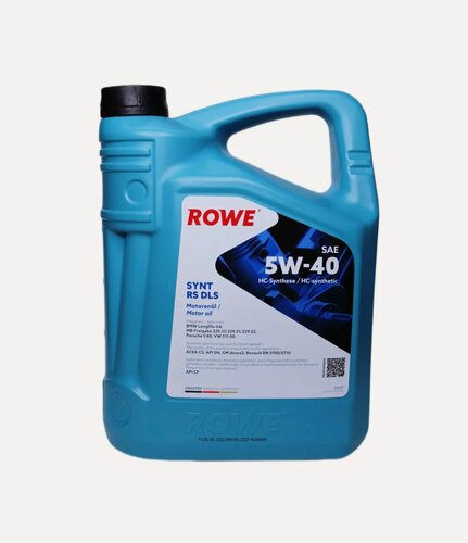 Изображение товара Моторное масло синтетическое Rowe HIGHTEC SYNT RS DLS SAE 5W-40, 5 литров