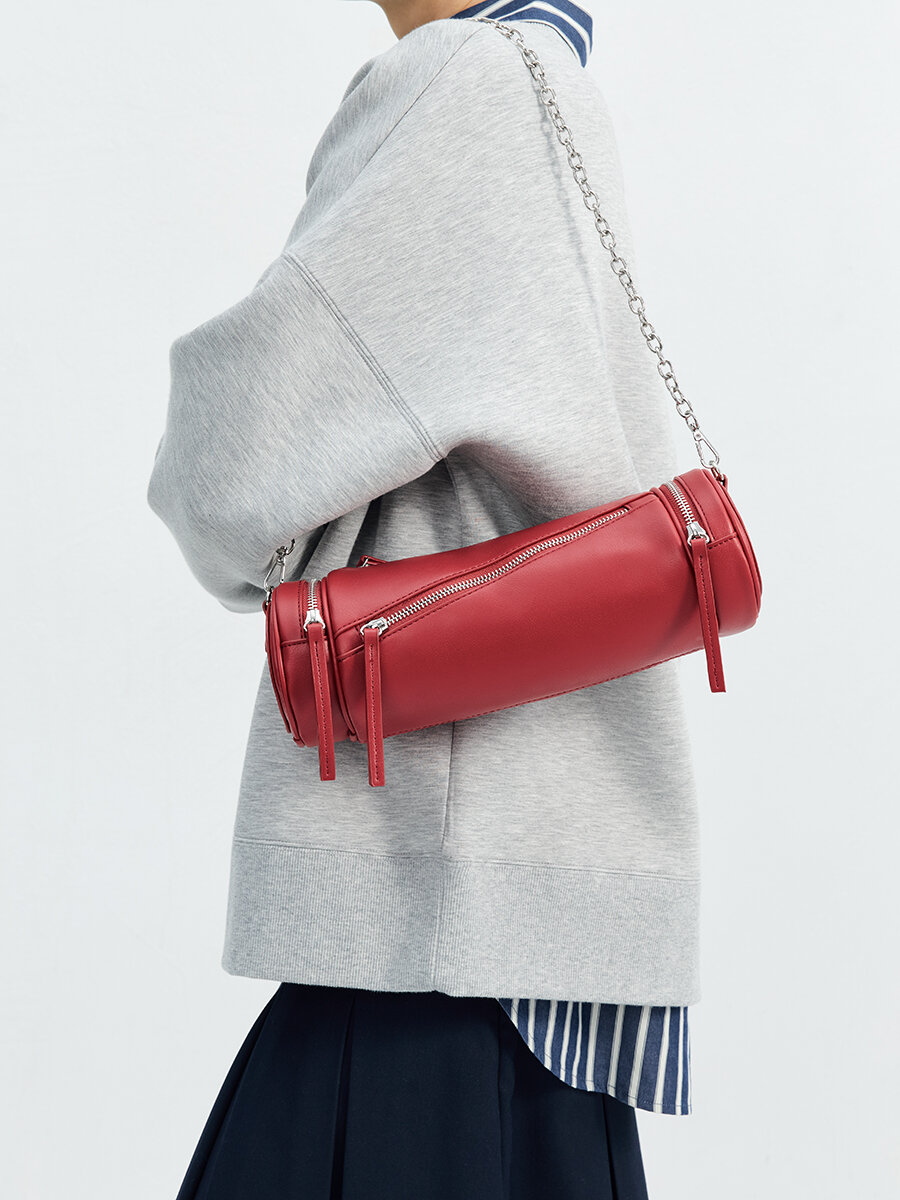 Сумка хобо Lera Nena, фактура гладкая, бордовый — фото 1