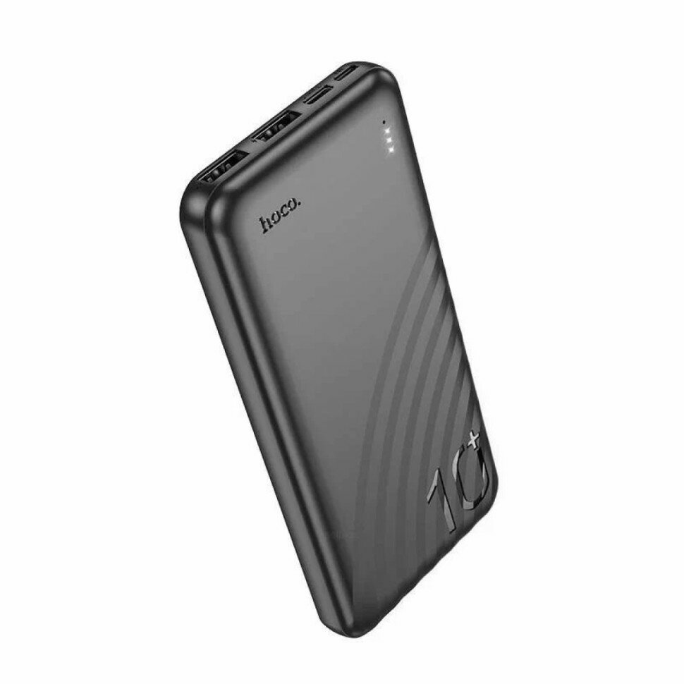 Портативный аккумулятор Hoco Element, 10 000 мАч, 2 USB, Type-C, Micro, ультратонкий — фото 1