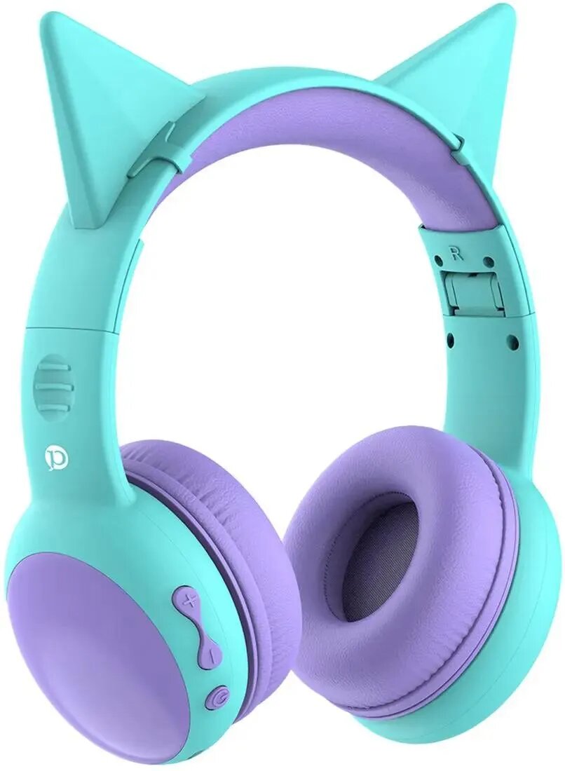 Наушники PERO BH03, Bluetooth, накладные, бирюзовый/фиолетовый [pwh-bh03tif]