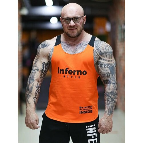 фото Майка inferno style, размер 2xl, оранжевый
