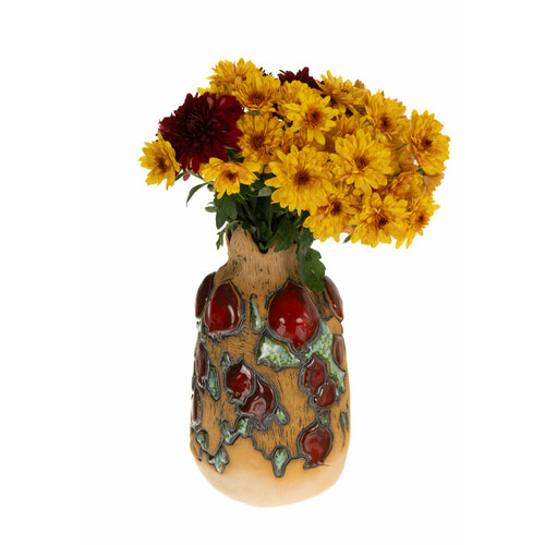 Ваза со спелыми плодами граната, овальная, керамика