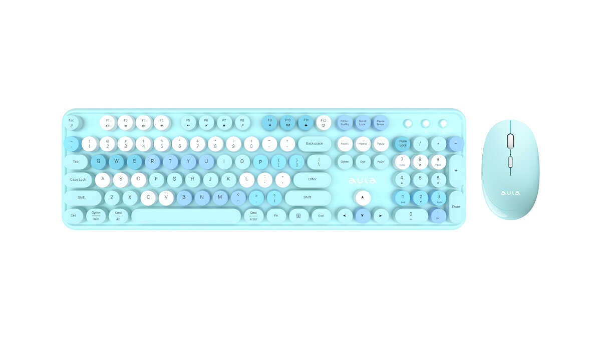 Беспроводный комплект клавиатура + мышь AULA AC306 Blue-Colorful — фото 1