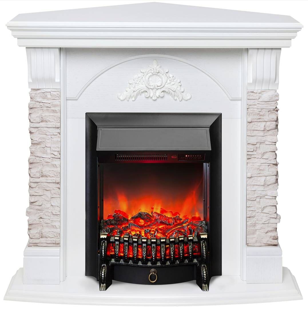 Камин RealFlame Athena Corner GR с очагом Fobos Lux Black RC