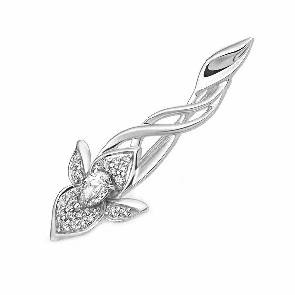 Брошь JEWELIN, серебро, 925 проба, фианит