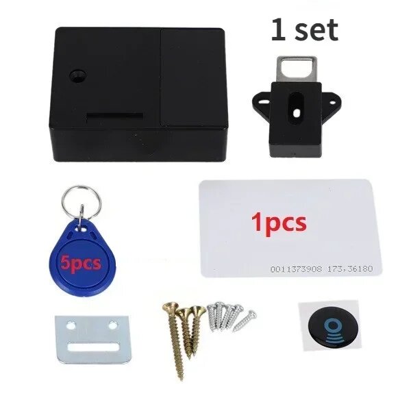 Электронный дверной замок для мебели ABS, black 1card 5keyforb