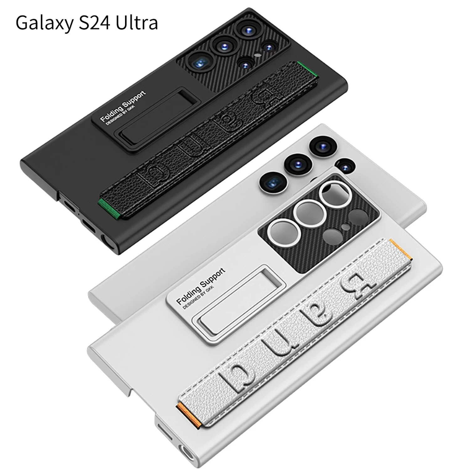 Чехол для Samsung Galaxy S24 S25 Ultra S23 S22 ультра, приятный на ощупь матовый чехол с ремешком на запястье, противоударный защитный жесткий чехол, Titanium gray, For Galaxy S25 Ultra — фото 1
