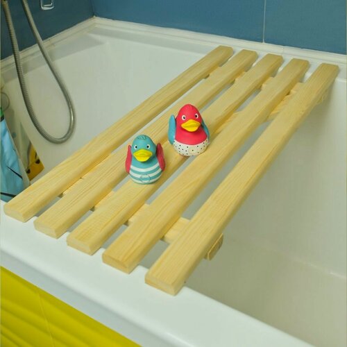 Изображение товара Сиденье деревянное в ванну, 70х30х4см, сосна, ширина планки 4 см