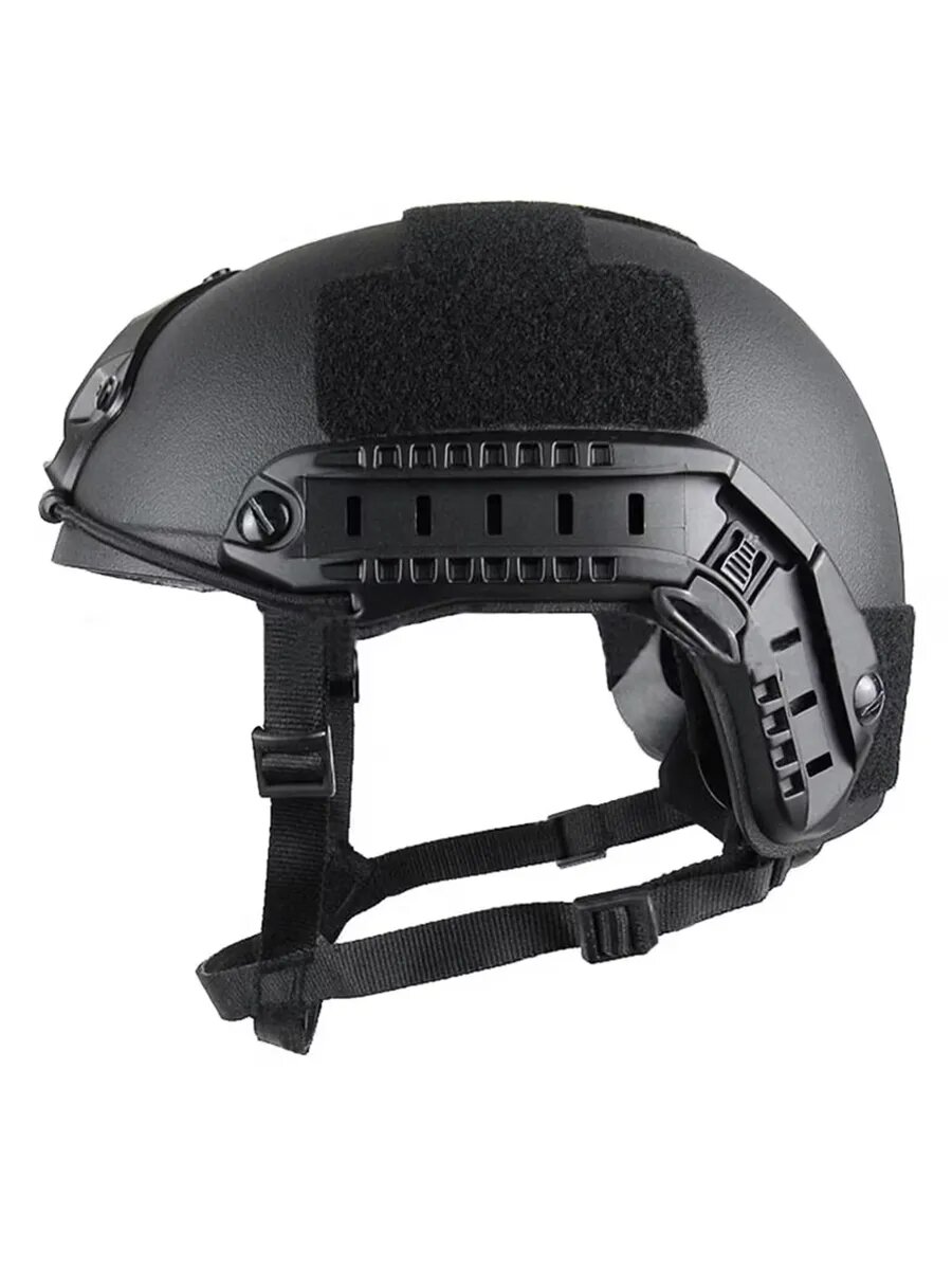 Липучка велкро на шлем тактический 9 элементов черный — фото 1