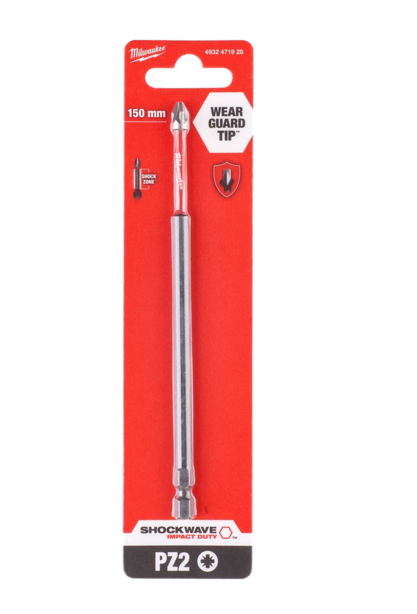 Бита Milwaukee Shockwave Impact Duty PZ2 150мм 4932471928
