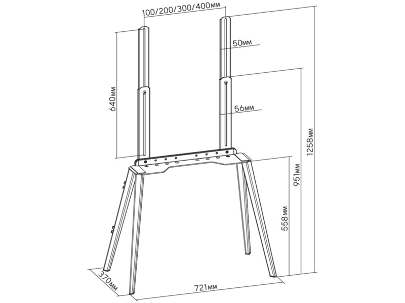 Подставка для телевизора Cactus CS-ST3644BKWN черный/орех 43"-65" макс.40кг напольный