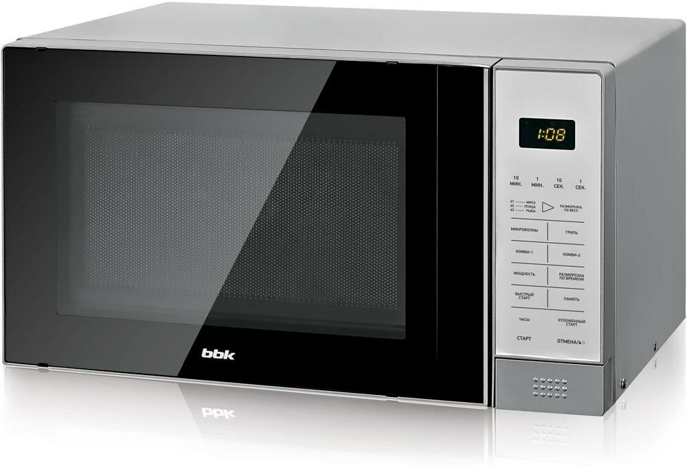 Микроволновая печь BBK 20MWG-736S/BS с грилем объем 20 л мощность 700 Вт серебристый/серый