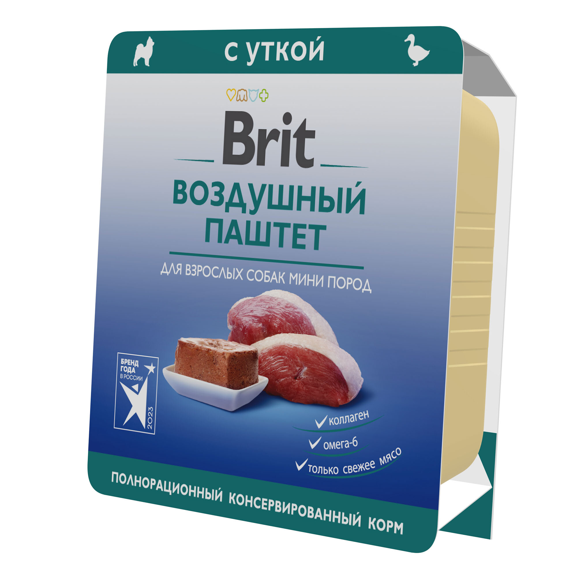 Brit Воздушный паштет с уткой для взрослых собак мини пород, 0.1кг