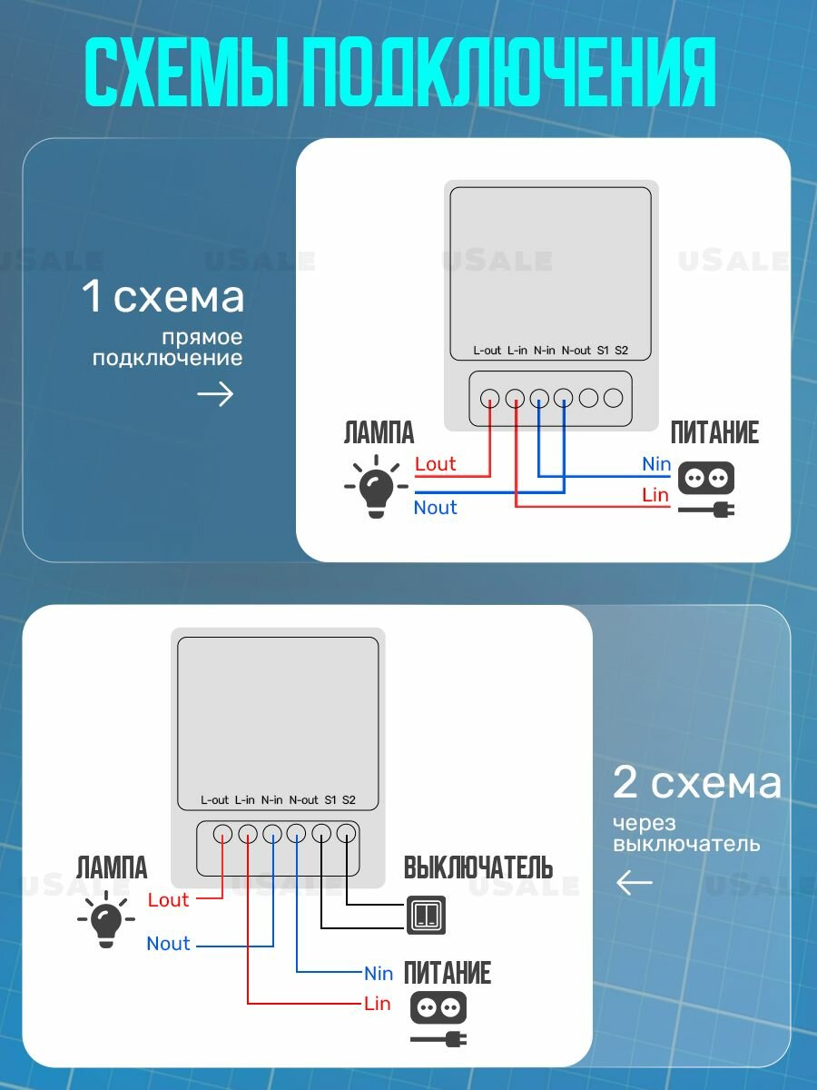 Мини переключатель WiFi реле mini Smart Switch WI-Fi 16A. Алиса, Alexa, Google Home, Маруся. WiFi Smart реле 16A в подрозетник для умного дома — фото 1