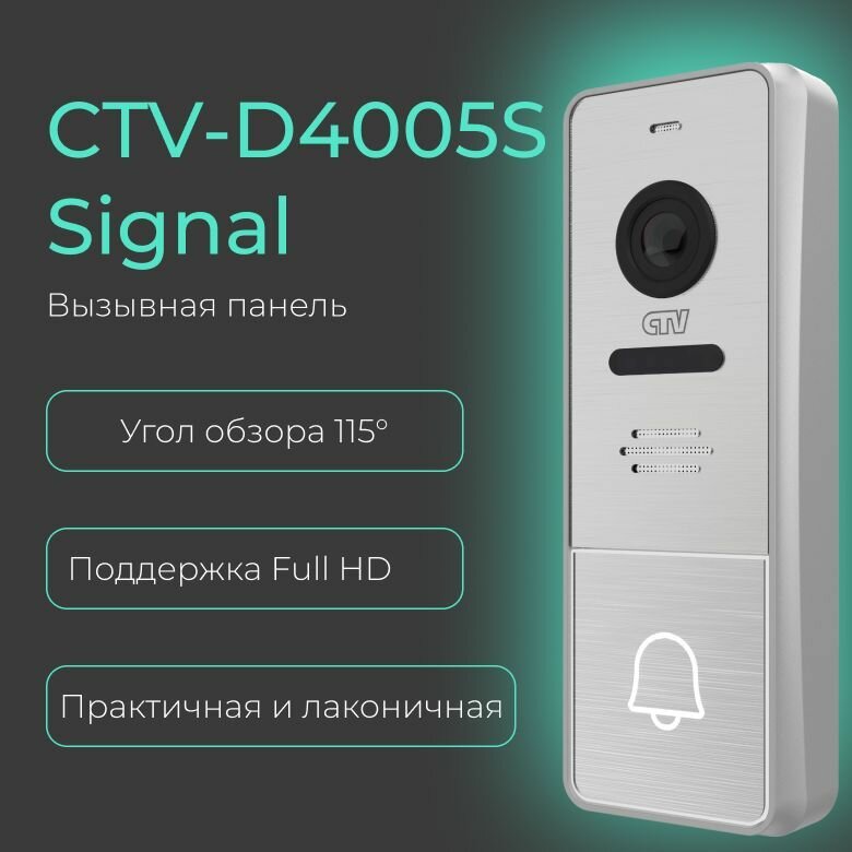 Вызывная панель видеодомофона CTV-D4005S Signal Full HD угол обзора 115 градусов мультиформатная