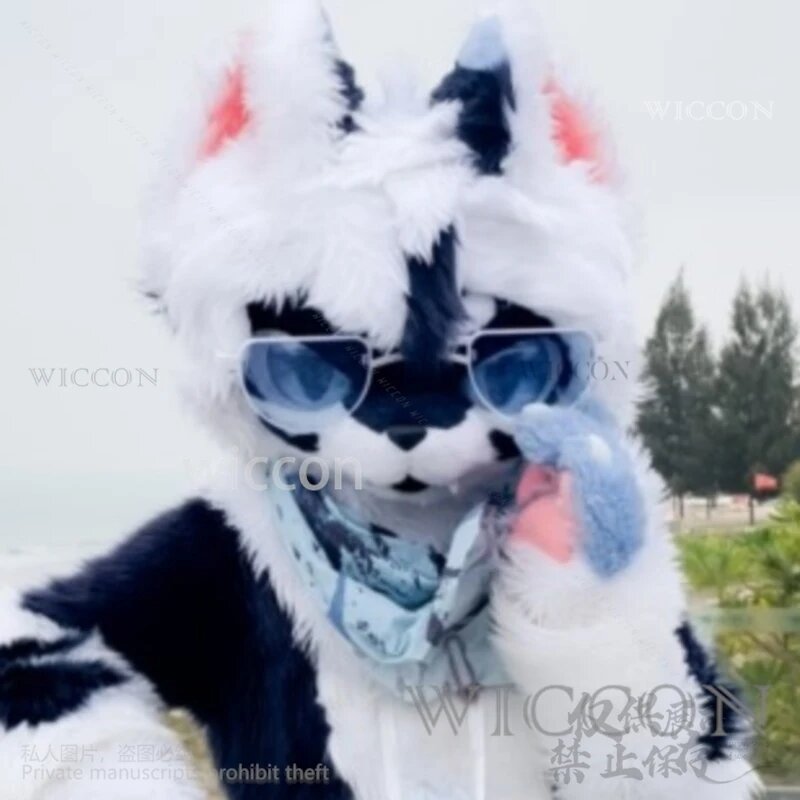 Animal Glasses Fursuit Accessories Kigurumi Mask Furry Costume Фурри Костюм Head Base Kig Fursuit Suit Halloween Kemono Head Cat, Один размер, Темно-синий, Унисекс