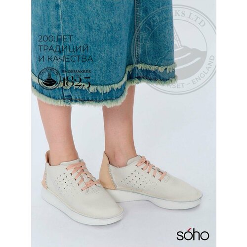 фото Кроссовки clarks весна-лето 2024, полнота d, размер 39 eu, off white combi