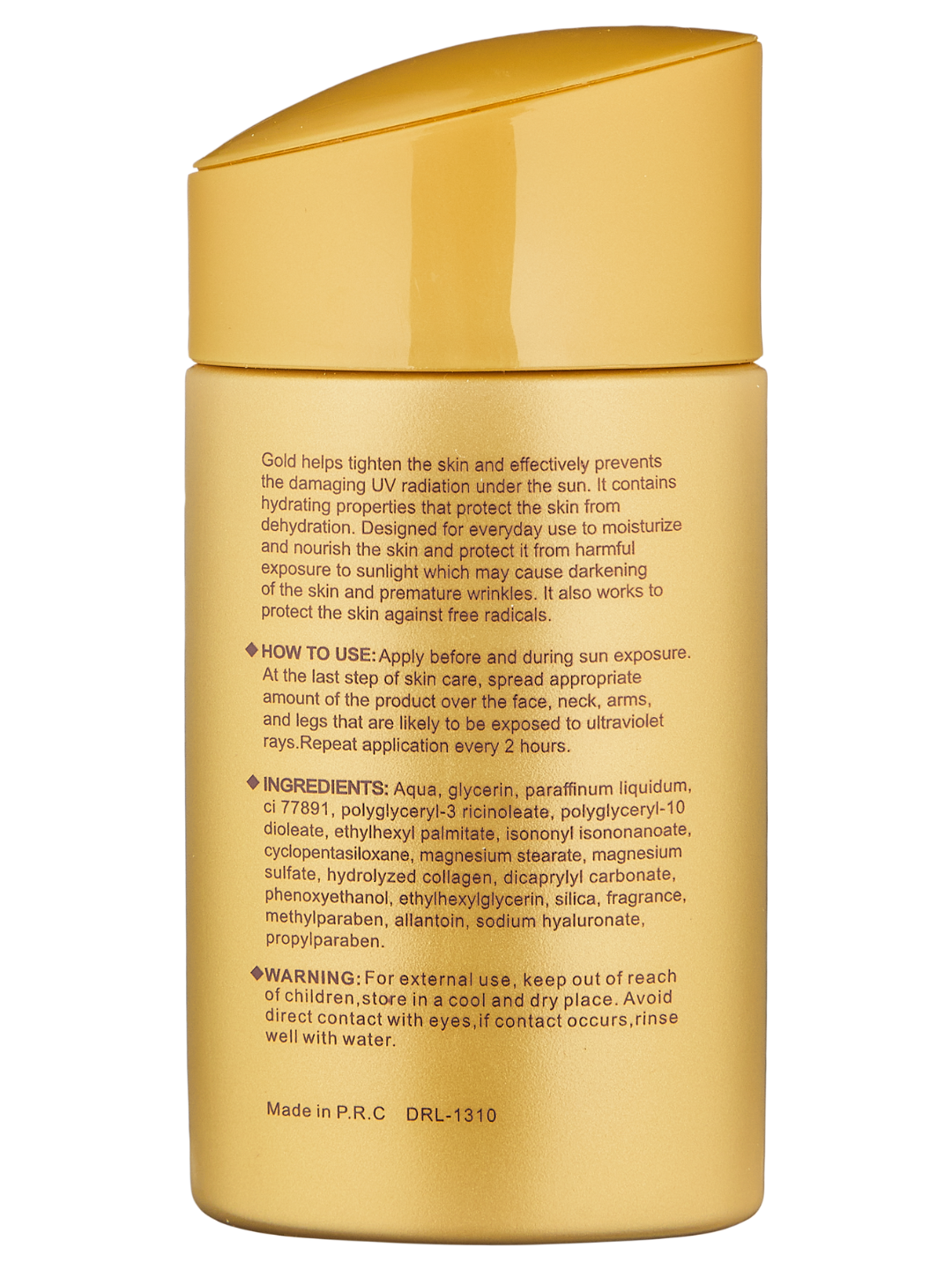 Солнцезащитный крем Dr. Rashel "Gold collagen", антивозрастной, SPF 75, 80мл — фото 1