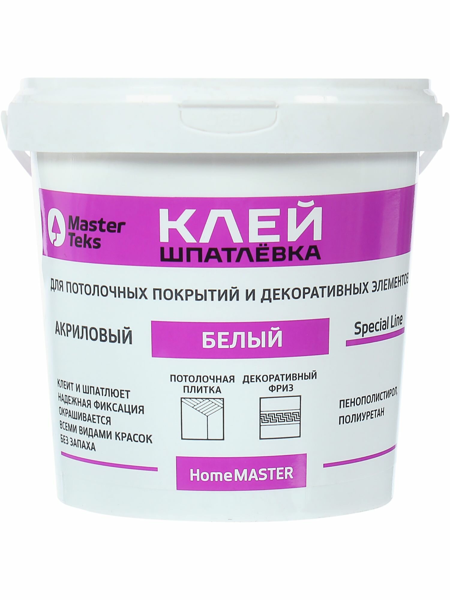 Клей-шпатлевка акриловый MasterTeks белый 1.7 кг