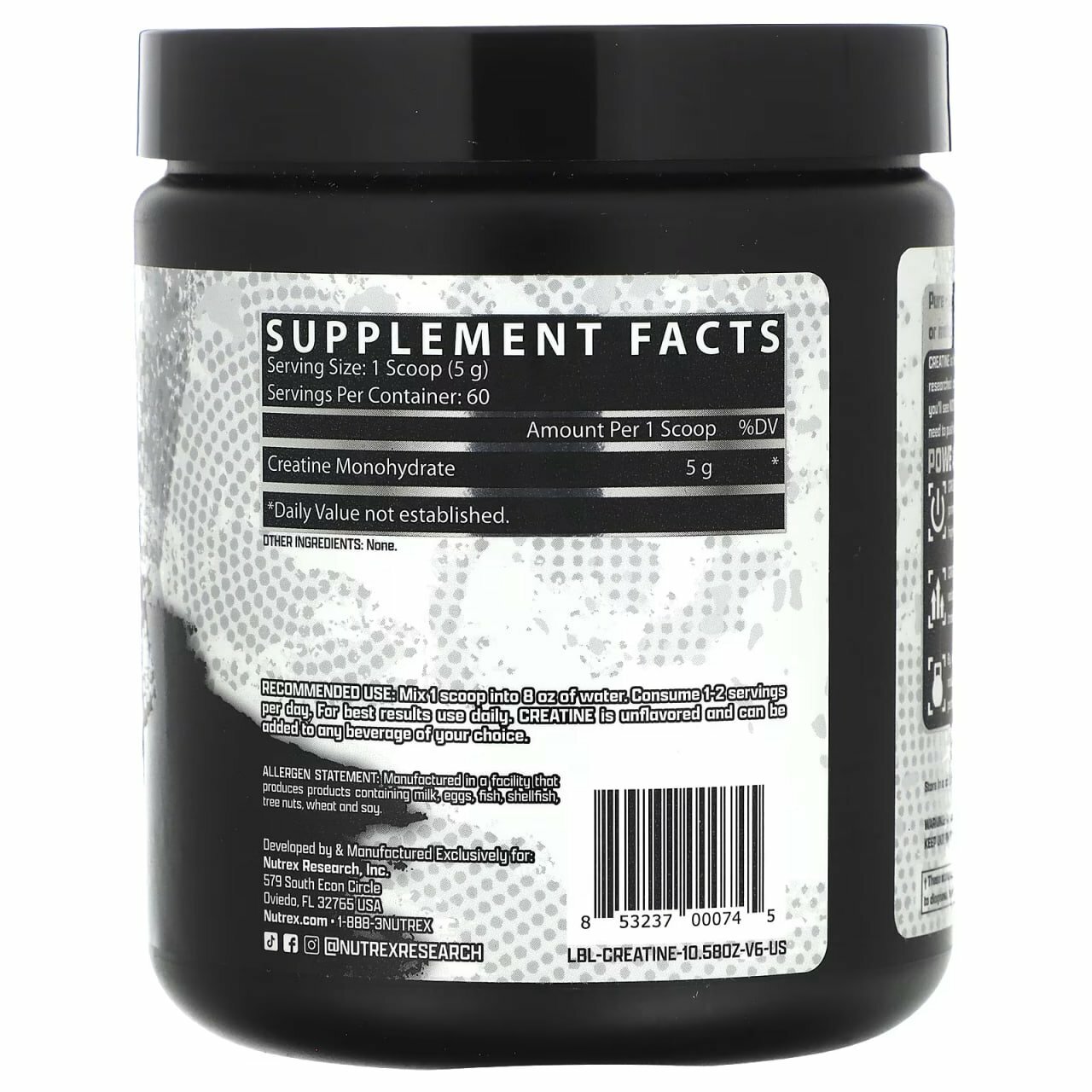 Nutrex Monohydrate creatine 300 g моногидрат креатина, 300 г — фото 1