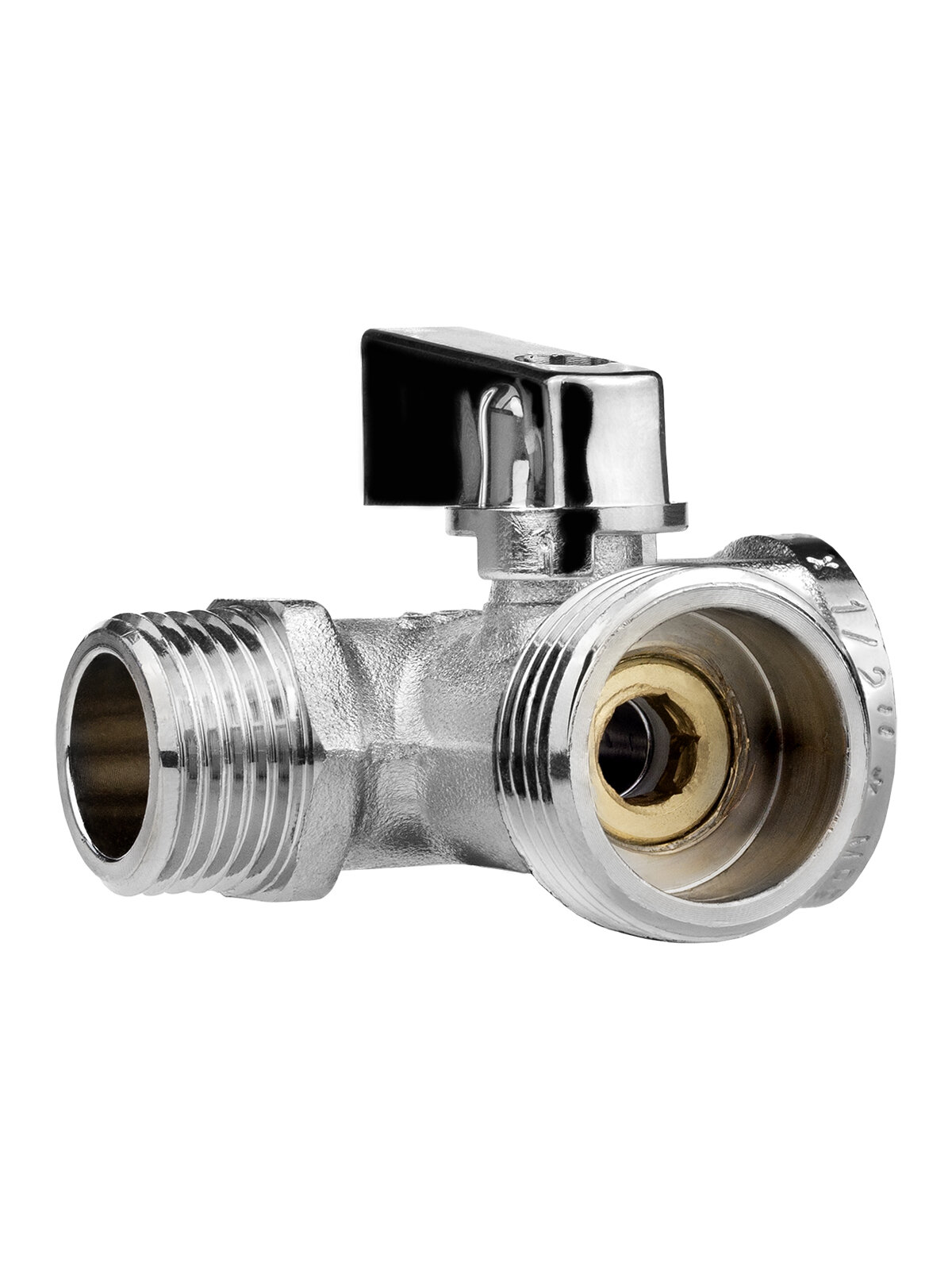Кран шаровой трёхпроходной для бытовой техники 1/2" х 3/4" х 1/2" в/н/н, латунь, ГОСТ, MPF