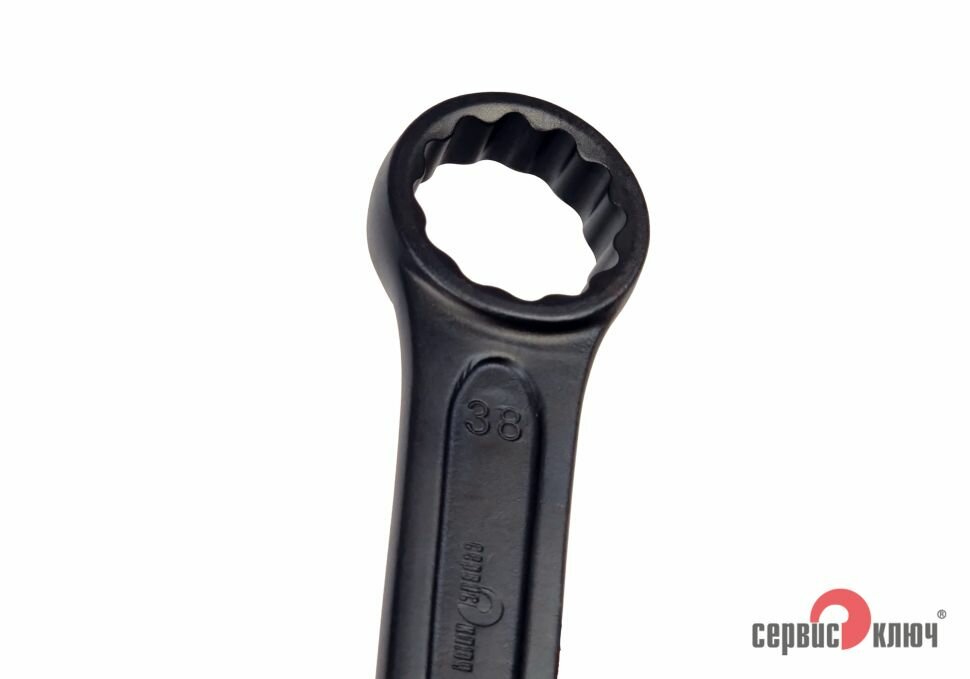 Ключ накидной 38 мм мощный, длина 200 мм, 12-гранный, Сервис Ключ — фото 1