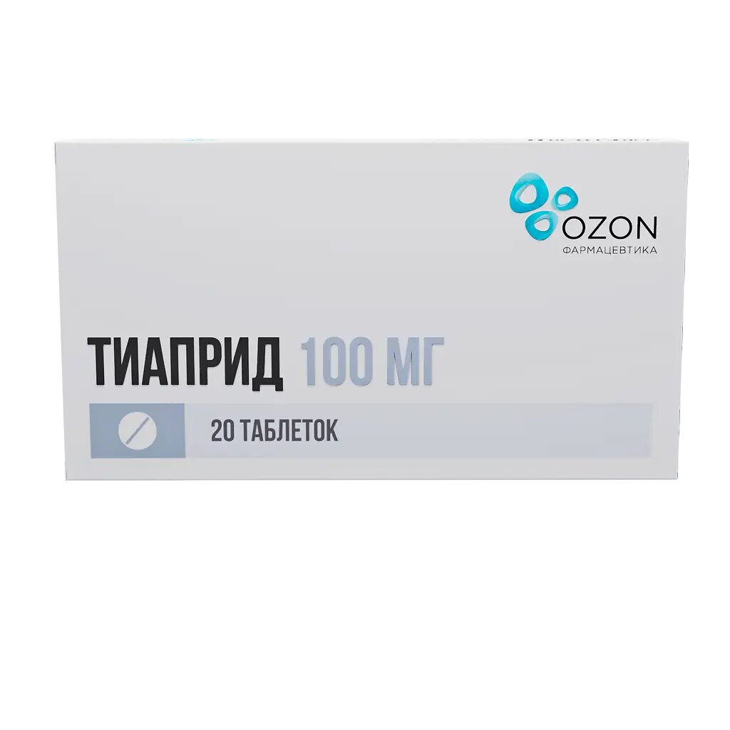 Тиаприд таблетки 100 мг 20 шт